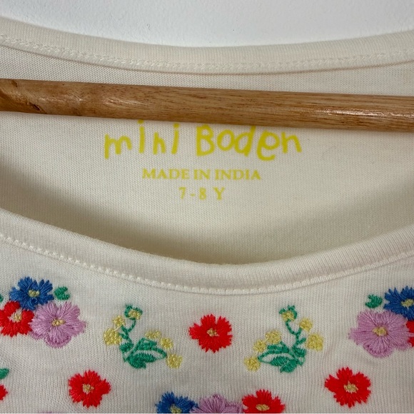 Mini Boden Tank Floral Embroidered Size 7-8 - Picture 5 of 7